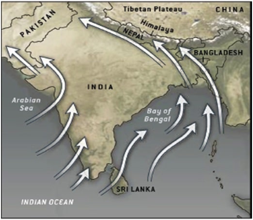दक्षिण-पश्चिमी मानसून की अरब सागर शाखा